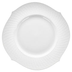 Dinner Plate, Shape "Waves Relief", bisque white, Ø 28,5 cm