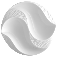 Sauce bowl, Shape "Waves Relief", bisque white, Ø 12,5 cm