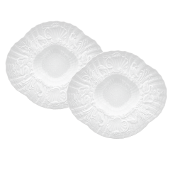 Gourmet Plate set, deep, 2-pcs, Shape "Swan Service", bisque white