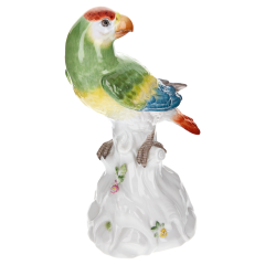 Bird Parrot, Coloured, without gold, H 22 cm
