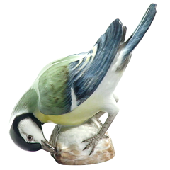 Bird, Coloured, without gold, H 9 cm