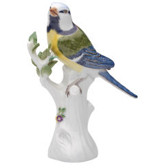 Bird Blue Titmouse, Coloured, without gold, H 14 cm