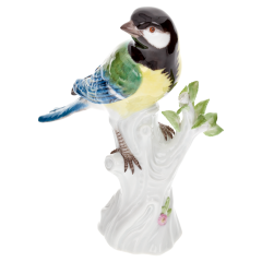 Bird Great Tit, Coloured, without gold, H 14 cm