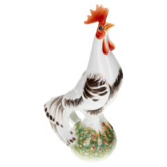 Bird Rooster, Coloured, without gold, H 15,8 cm