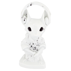 Mouse with headphones, Coloured, without gold, H 16,5 cm