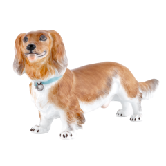 Dog Sausage dog, Coloured, without gold, H 11 cm