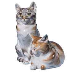 Cat group, Coloured, without gold