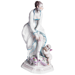 Lady with cupid, H 25 cm