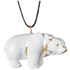 Pendant "Gold" Full relief Polar bear, 3,2 x 4,5 cm
