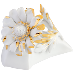 Table flower, classical blossom, handpainted in Gold, H 5,5 cm