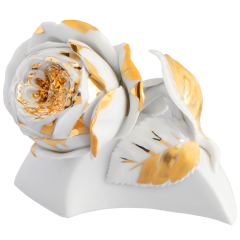 Table flower, rose, handpainted in Gold, H 5,5 cm