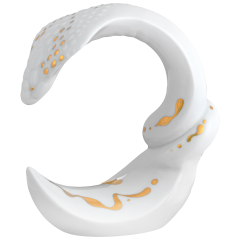 Chinese Zodiac Sign Snake, handpainted in Gold, H 11,5 cm