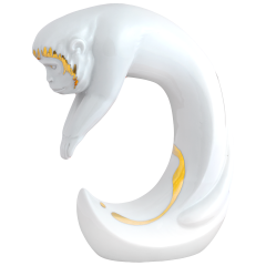 Chinese Zodiac Sign Monkey, handpainted in Gold, H 12,5 cm