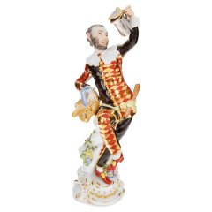 Harlequin w.pitcher, Coloured with gold