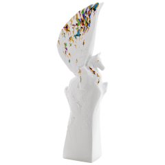 Pegasus, Coloured with gold, H 42 cm