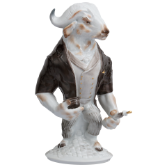 Buffalo Mr. Respect, Coloured with gold, H 19,5 cm