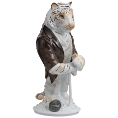 Tiger Mr. Silence, Coloured with gold, H 19,5 cm