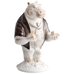 Hippo Mr. Moderate, Coloured with gold, H 18 cm