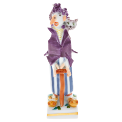 Witch fairytale figure, Coloured with gold, H 10 cm