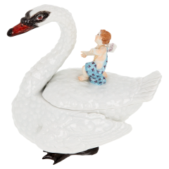 Bird as box Swan, H 12 cm