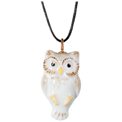 Pendant "Nature light" half relief Owl, 3,5 x 1,7 cm