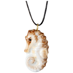 Pendant "Nature light" half relief Seahorse, 3,5 x 1,8 cm