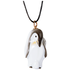 Pendant "Nature light" half relief Penguin, 3,4 x 1,7 cm