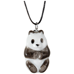 Pendant "Nature light" half relief Panda, 3,5 x 1,9 cm