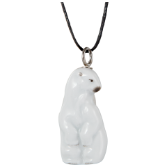 Pendant "Nature light" half relief Polar bear, 3,7 x 1,8 cm