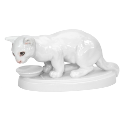 Cat, Coloured, without gold, H 7,5 cm