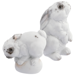 Figurine set, Hare, 2-pcs, Coloured, without gold