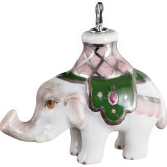 Pendant elephant blanket in green, H 3,4 cm