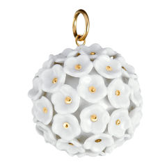 Pendant Boule Snowball Blossom, Blossom pistils gold painted decoration, Ø 2,8 cm