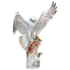 Falcon, Coloured and platinum and gold, H 75 cm