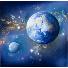 Wall painting "Our earth", lim. 50, 40 x 40 cm