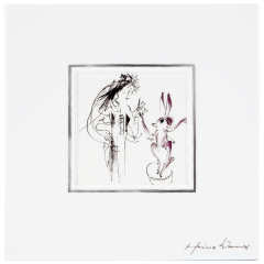 Wall picture, Female dancer with hare, 23 x 23 cm