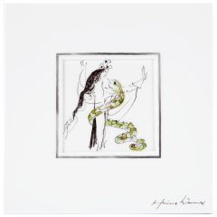 Wall picture, Female dancer with snake, 23 x 23 cm