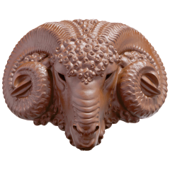 mask, Red fine stoneware, special sign Limited Masterpieces