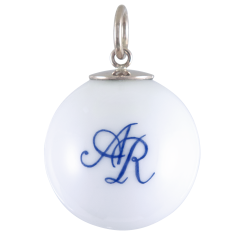 Pendant "Boule", Monogram (2 letters) in Cobalt Blue, Ø 2,2 cm
