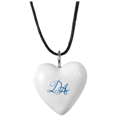 Pendant "Heart size L" with monogram (2 letters) in Cobalt Blue, 2,4 x 2 cm