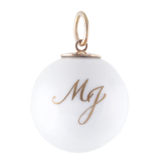 Pendant "Boule", Monogram (2 letters) in Gold, Ø 2,1 cm