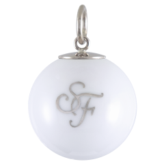 Pendant "Boule", Monogram (2 letters) in Platinum, Ø 2,2 cm