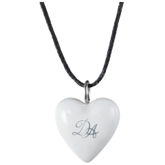 Pendant "Heart size M" with monogram (2 letters) in Platinum, 2,2 x 1,8 cm