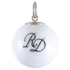 Pendant "Boule", Monogram (2 letters) in Black, Ø 2,2 cm