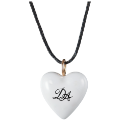 Pendant "Heart size M" with monogram (2 letters) in Black, 2,2 x 1,8 cm