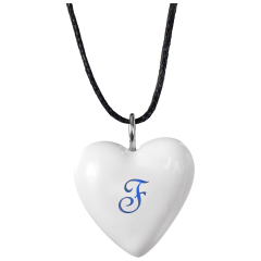 Pendant "Heart size L" with monogram (1 letter) in Cobalt Blue, 2,4 x 2 cm