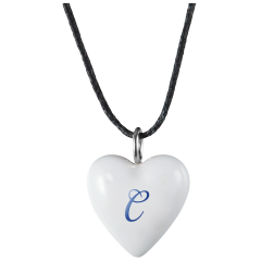 Pendant "Heart size M" with monogram (1 letter) in Cobalt Blue, 2,2 x 1,8 cm