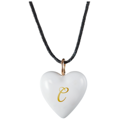 Pendant "Heart size M" with monogram (1 letter) in Gold, 2,2 x 1,8 cm