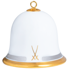 Bell, Golden and platinum ribbon, Trademark MEISSEN, gold, H 5 cm