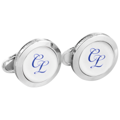 Cufflinks with Monogram (2 letters) in cobalt blue